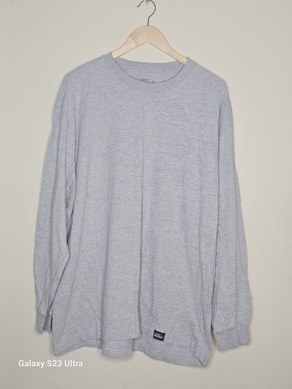 Dickies Light Gray Long Sleeve Pocket Tee
